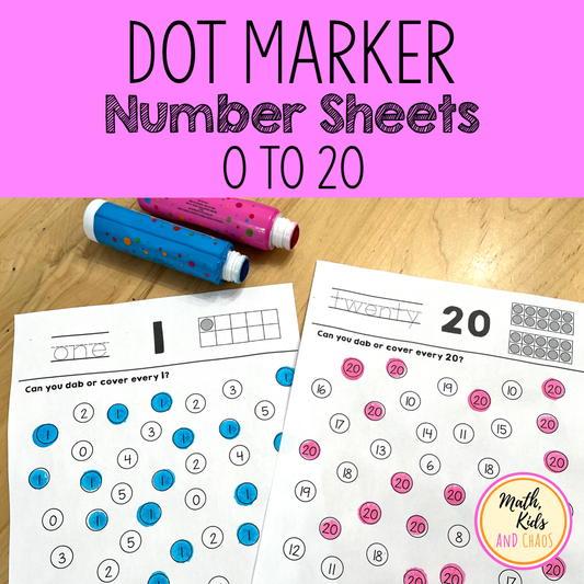 Dot Marker Number Sheets 0 to 20