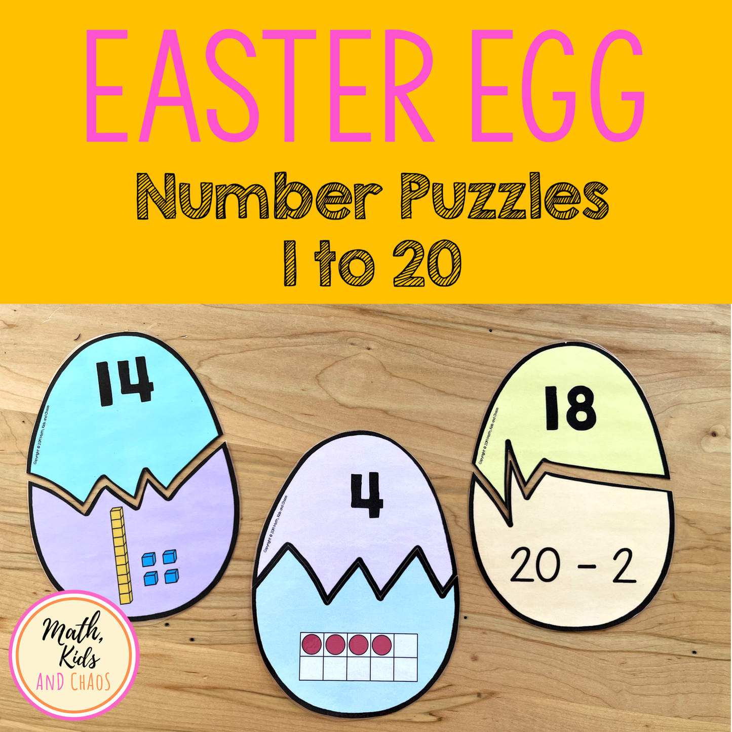 Easter Egg Number Puzzles 1 to 20