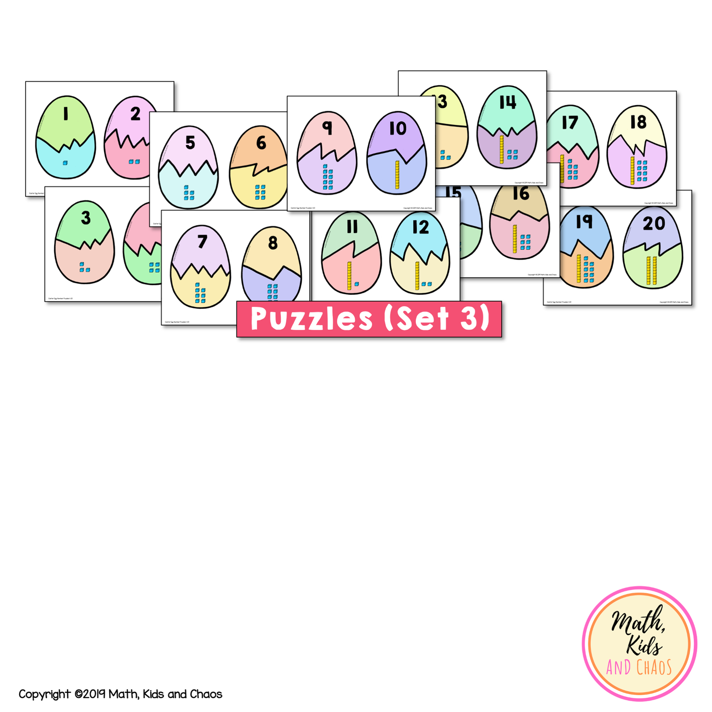 Easter Egg Number Puzzles 1 to 20