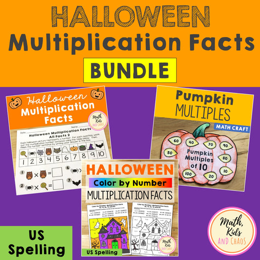 Halloween Multiplication Facts BUNDLE (US spelling)