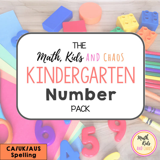 Kindergarten Number Pack (CAN/AU/UK Spelling)