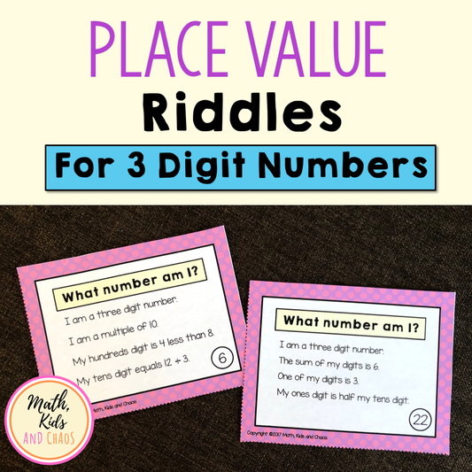 Place Value Riddles (for 3 DIGIT NUMBERS)