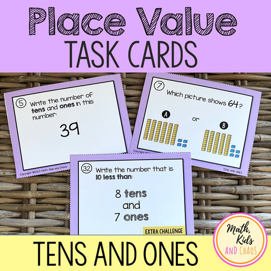 Place Value Task Cards (for TENS and ONES)
