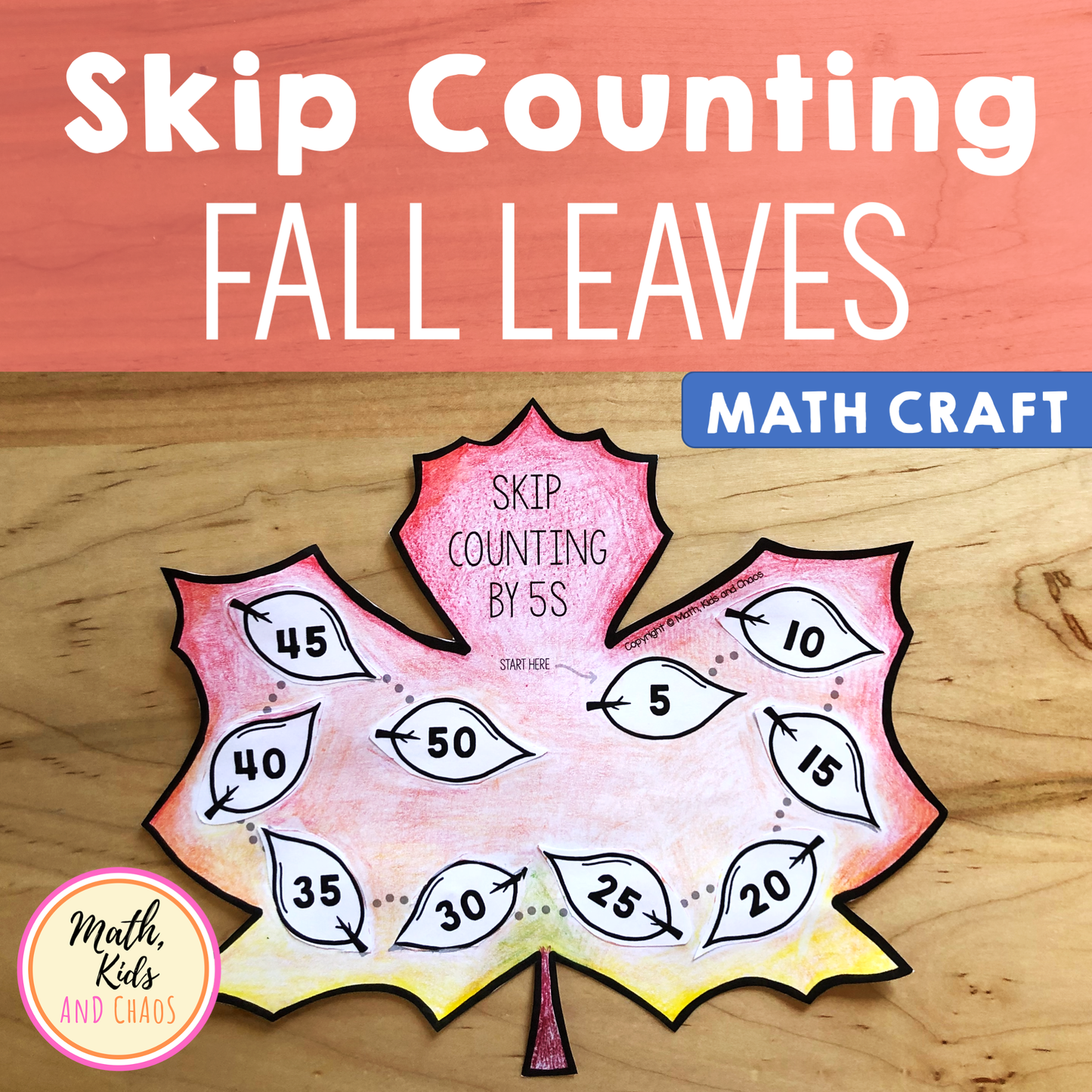 Skip Counting Fall Leaves (math craft)