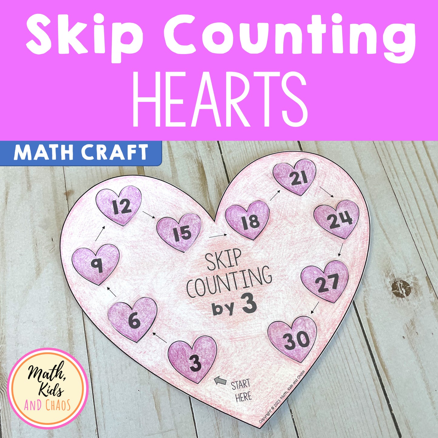 Skip Counting Hearts (math craft)