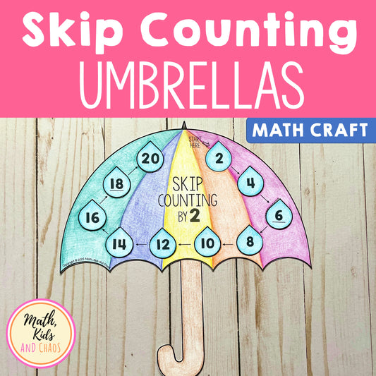 Skip Counting Umbrellas (math craft)