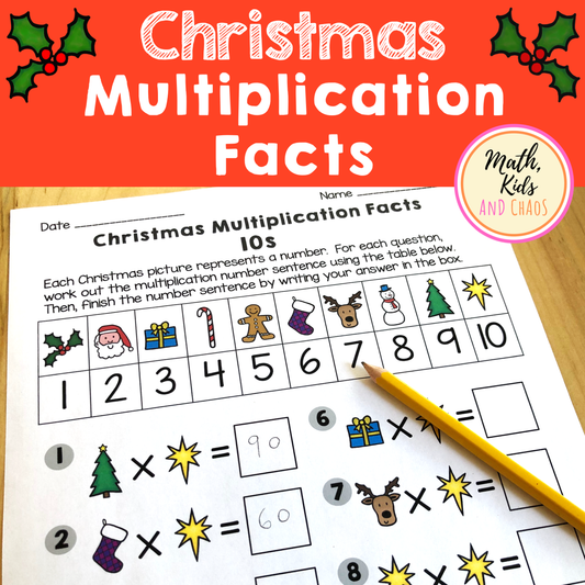 Christmas Multiplication Facts Worksheets
